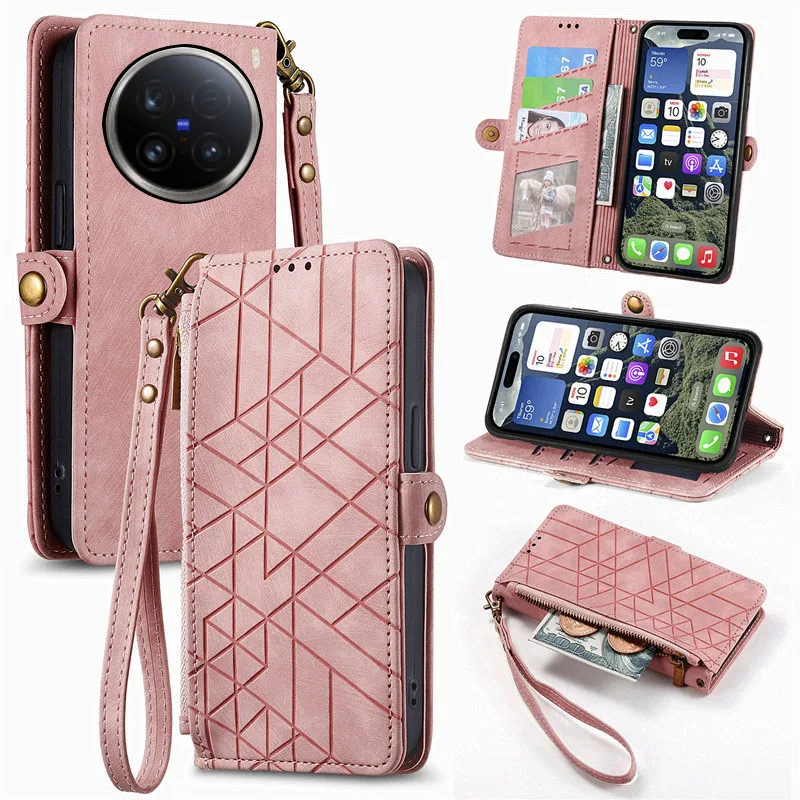 geometric pattern leather Cover For vivo X100 Ultra X80 X90 X100s Pro PIus X90s Magnetic shockproof card Slot Wallet phone Case
geometric pattern leather Cover For vivo X100 Ultra X80 X90 X100s Pro PIus X90s Magnetic shockproof card Slot Wallet phone Case