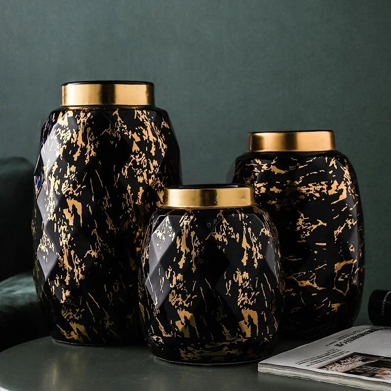 Modern Black Gold Ceramic Vase Wedding Decoration Marbled Vase Flower Arrangement Hydroponic Dining Table Living Room Decoration
Modern Black Gold Ceramic Vase Wedding Decoration Marbled Vase Flower Arrangement Hydroponic Dining Table Living Room Decoration