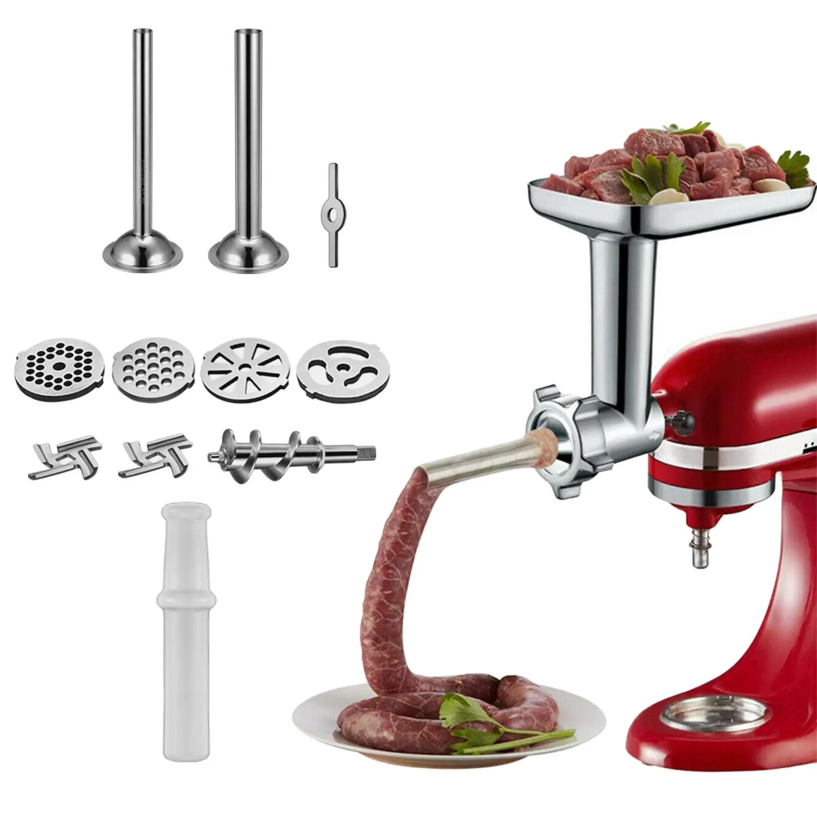 Durable Meat Grinder Attachment for KitchenAid Accs Household Tool Silver
Durable Meat Grinder Attachment for KitchenAid Accs Household Tool Silver