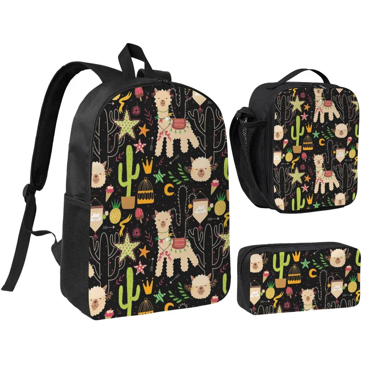 Cute Cactus Alpaca Pattern Backpack Boys Girls BookBag School Bag Laptop Shoulder Bags 3ps Insulated Lunch Bag Pencil Case
Cute Cactus Alpaca Pattern Backpack Boys Girls BookBag School Bag Laptop Shoulder Bags 3ps Insulated Lunch Bag Pencil Case
