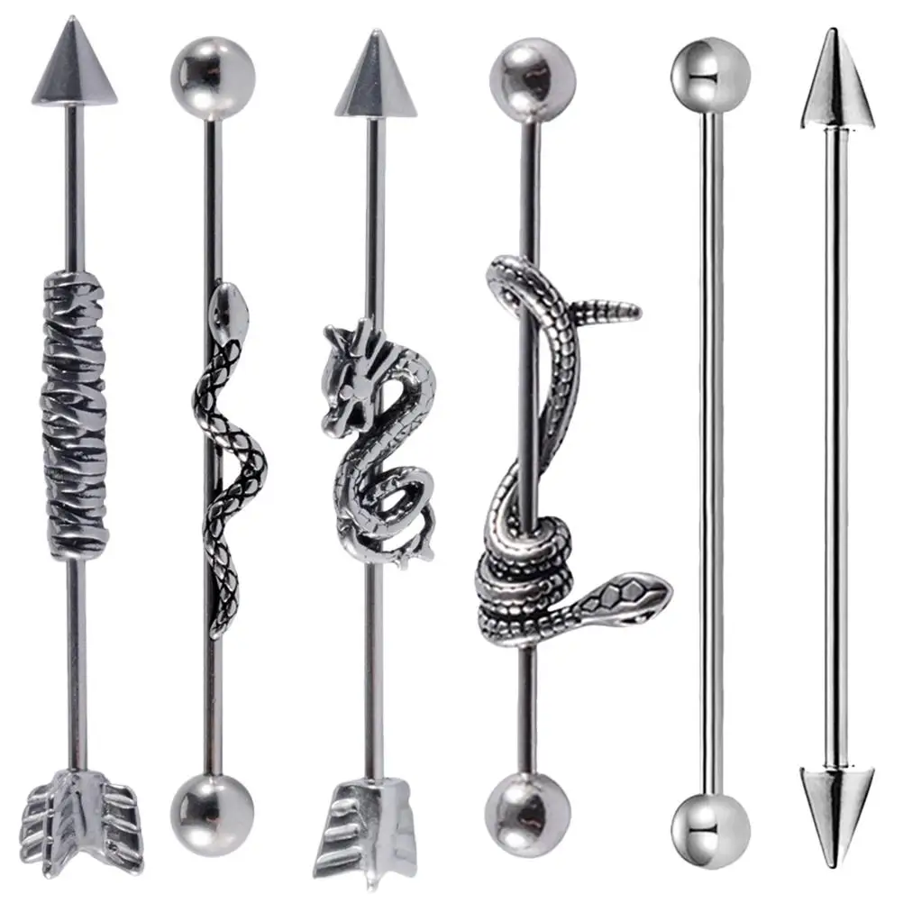 6 Pcs Stud Earrings Set Fake Piercing Septum Stainless Steel Industrial Bar Cartilage Jewelry for Women Men Cool Charm
6 Pcs Stud Earrings Set Fake Piercing Septum Stainless Steel Industrial Bar Cartilage Jewelry for Women Men Cool Charm