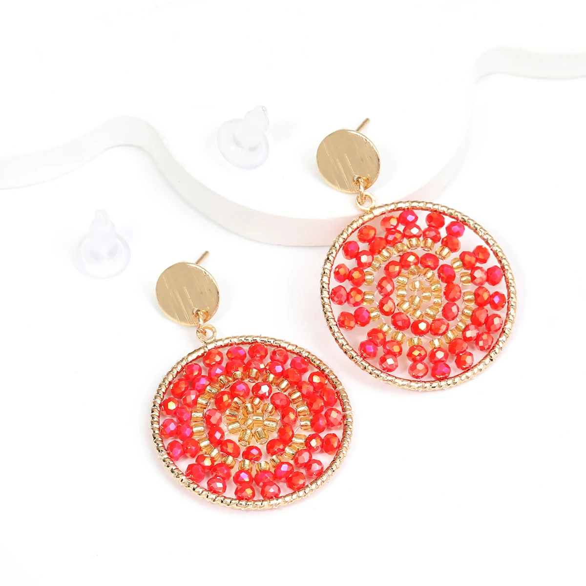 Bohemian Ethnic-Style Handcrafted Elegant Metal Earrings Exquisite Round Natural Stone Crystal Bead Earrings Party Jewelry Gift
Bohemian Ethnic-Style Handcrafted Elegant Metal Earrings Exquisite Round Natural Stone Crystal Bead Earrings Party Jewelry Gift