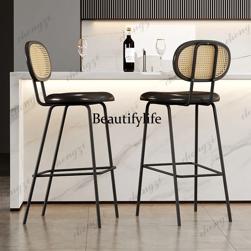 Design Back Kitchen Bar Stools Minimalist Modern High Dining Bar Stools Counter Nordic Rattan Sillas De Comedor Home Furniture
Design Back Kitchen Bar Stools Minimalist Modern High Dining Bar Stools Counter Nordic Rattan Sillas De Comedor Home Furniture