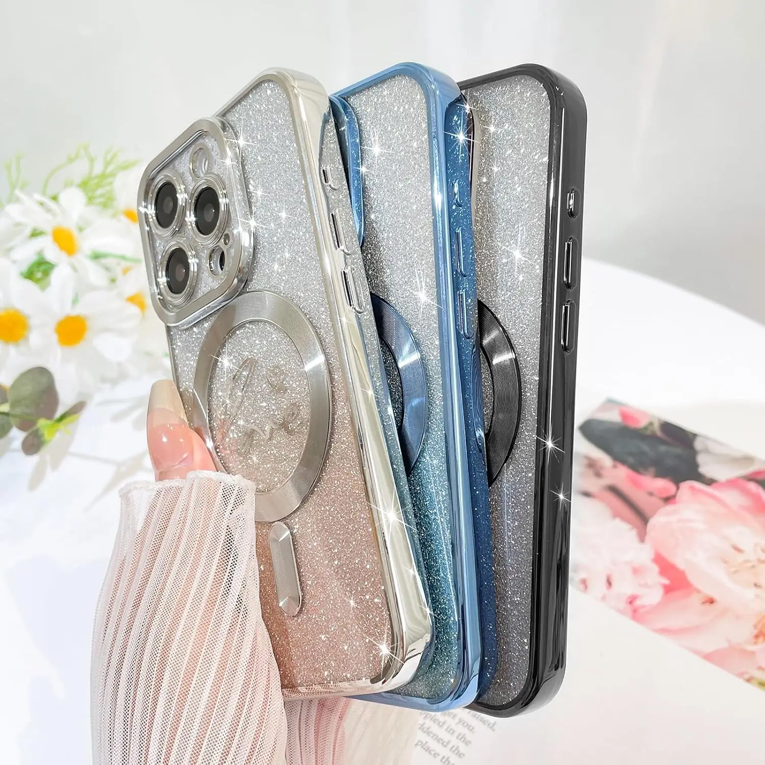 Shockproof love iPhone 13 14 15 16 pro max Case Compatible with MagSafe Hearts Plating Camera Protection TPU Magnetic Glitter
Shockproof love iPhone 13 14 15 16 pro max Case Compatible with MagSafe Hearts Plating Camera Protection TPU Magnetic Glitter