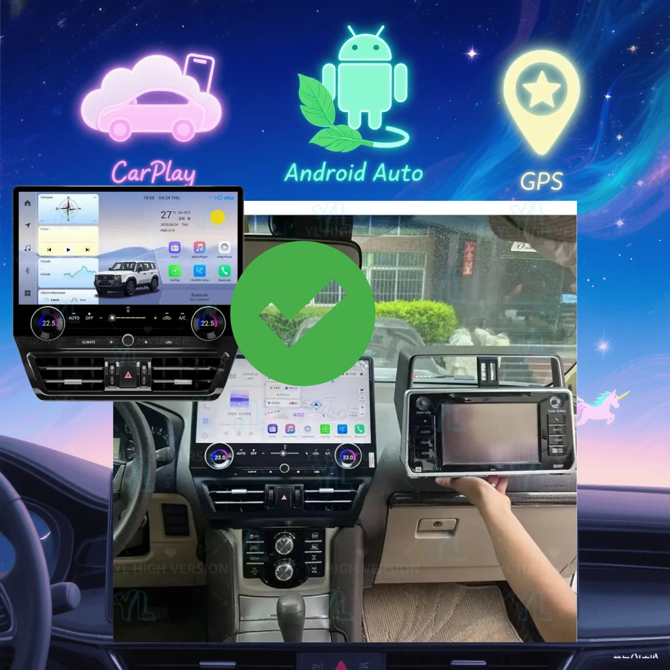 16.8" Android Radio CarPlay Bluetooth 5.0 4G For Toyota Prado Land Cruiser 150 2010-2022 Multimedia Navi Head unit Smart Systems
16.8" Android Radio CarPlay Bluetooth 5.0 4G For Toyota Prado Land Cruiser 150 2010-2022 Multimedia Navi Head unit Smart Systems