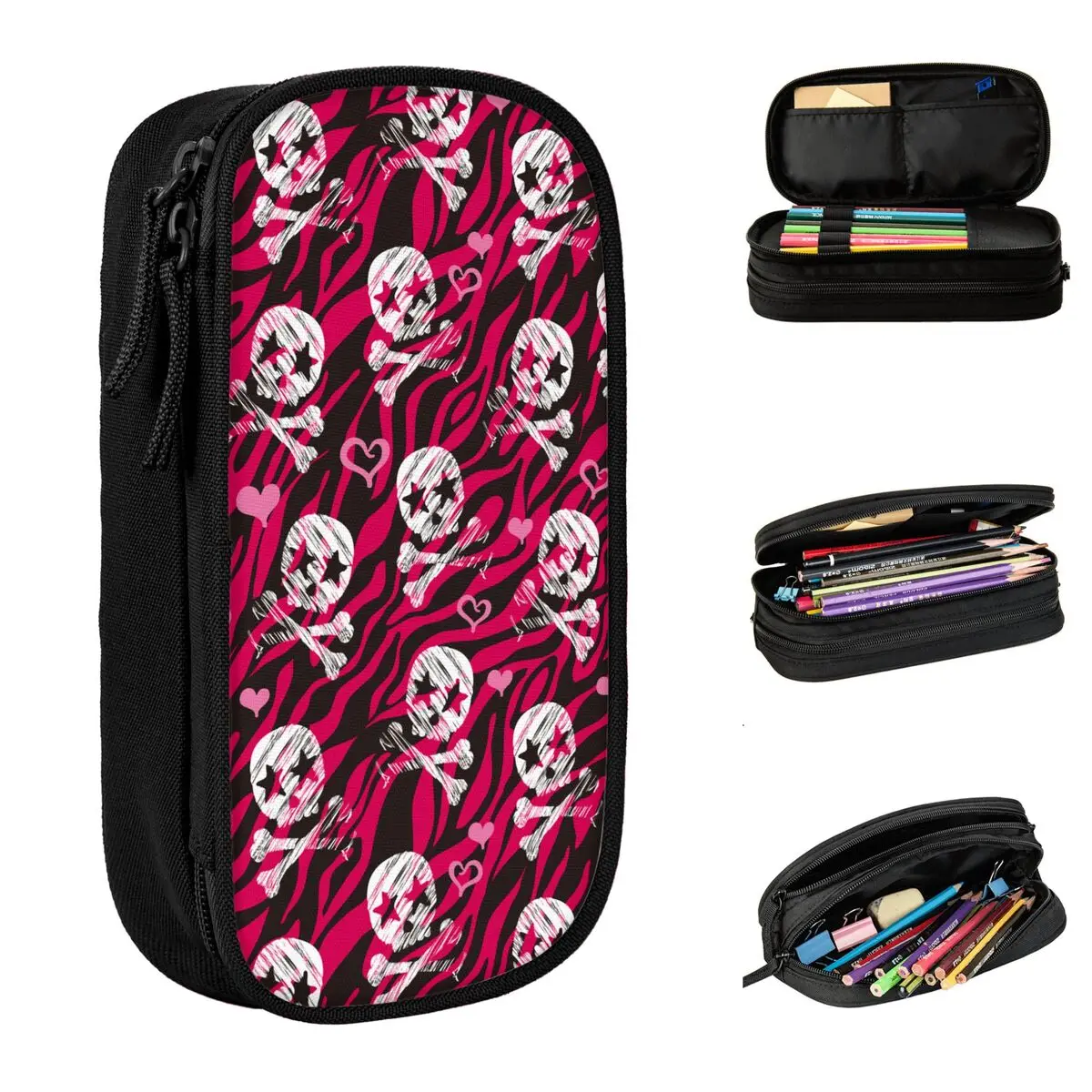 Grunge Zebra Star Skull Print Pencil Cases Pen Holder Bags Student Large Storage Students School Zipper Pencil Box
Grunge Zebra Star Skull Print Pencil Cases Pen Holder Bags Student Large Storage Students School Zipper Pencil Box