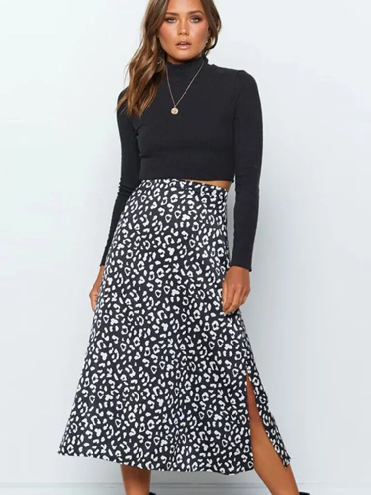 2025 New Sexy Leopard Print Chiffon Split Skirt Casual Fashion Long Skirts for Women Spring Summer Zip Elegant Female Skirt
2025 New Sexy Leopard Print Chiffon Split Skirt Casual Fashion Long Skirts for Women Spring Summer Zip Elegant Female Skirt