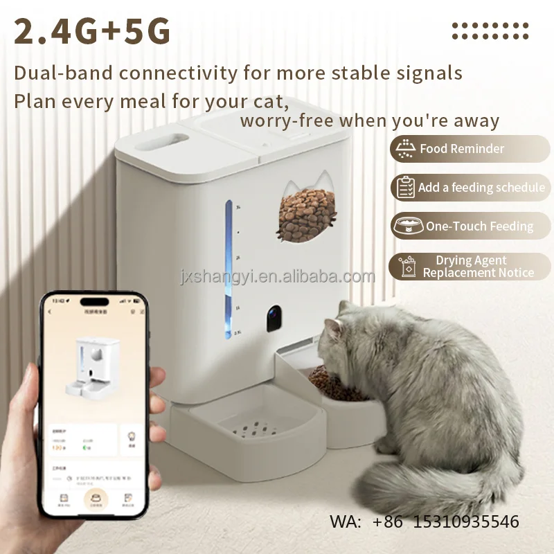 Factory OEM New Design Tuya APP Control Automatic cat Food and Water 2 in 1 Smart Automatic Pet Feeder with HD Camera Timer WIFI
Factory OEM New Design Tuya APP Control Automatic cat Food and Water 2 in 1 Smart Automatic Pet Feeder with HD Camera Timer WIFI