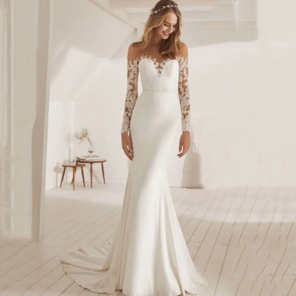 Mermaid Wedding Dress Customized Classic Sweetheart Lace Bride Desses Illusion Button Bridal Gowns Vestidos De Novia
Mermaid Wedding Dress Customized Classic Sweetheart Lace Bride Desses Illusion Button Bridal Gowns Vestidos De Novia