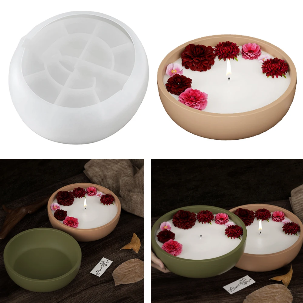 Big Round Candle Jar Silicone Molds Cement Flower Pot Mold DIY Concrete Storage Bowl Handmade Resin Candle Tray Mould Home Decor
Big Round Candle Jar Silicone Molds Cement Flower Pot Mold DIY Concrete Storage Bowl Handmade Resin Candle Tray Mould Home Decor