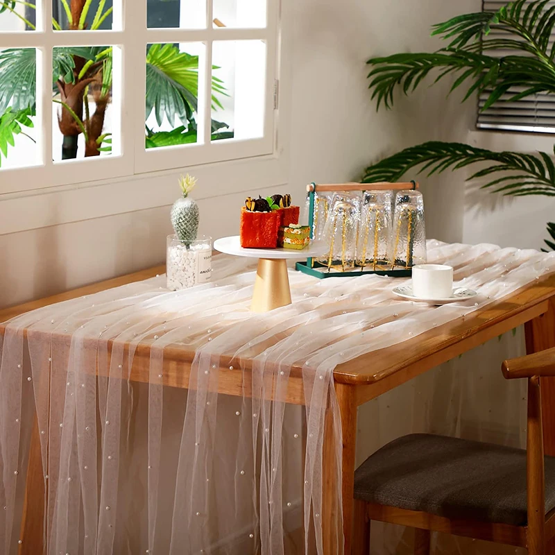 Pearl Table Runner Gauze Chiffon White Wedding Arch Decoration Romantic Bridal Baby Shower for Holiday Party Birthday Cake Decor
Pearl Table Runner Gauze Chiffon White Wedding Arch Decoration Romantic Bridal Baby Shower for Holiday Party Birthday Cake Decor