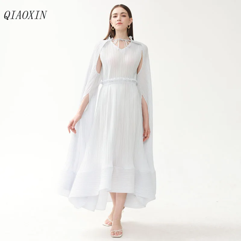 Elegant Party Pleated Long Dress Women Lace-up Stand Collarflare Sleeves Design Solid Dresses Fashion 2024 New
Elegant Party Pleated Long Dress Women Lace-up Stand Collarflare Sleeves Design Solid Dresses Fashion 2024 New