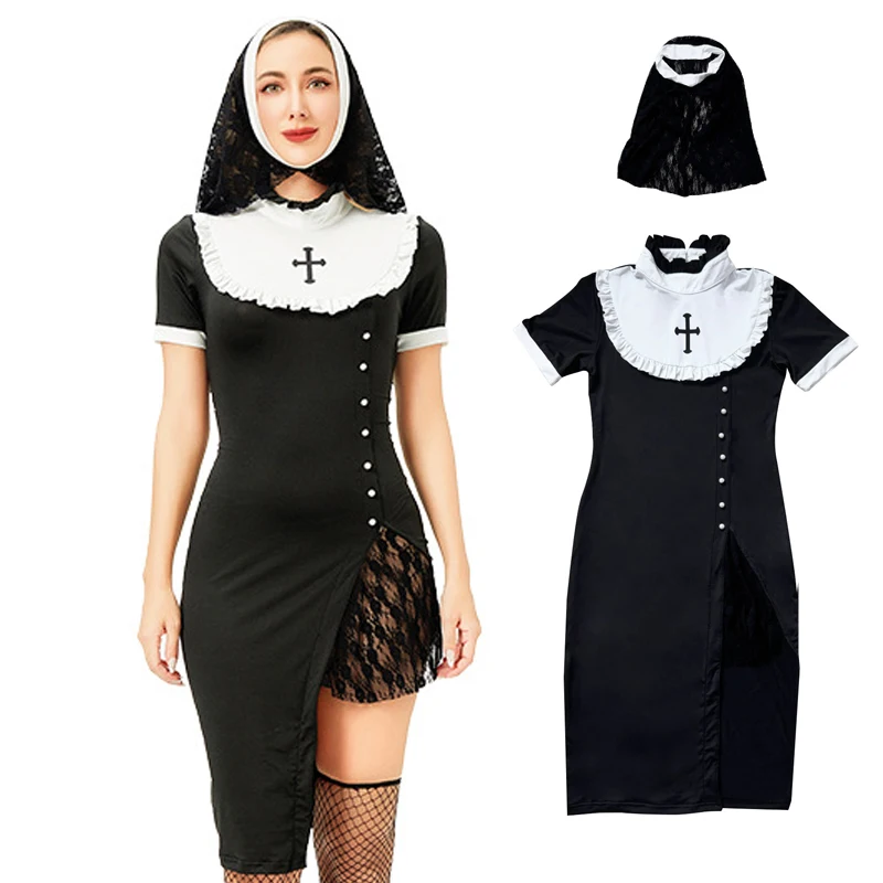 Halloween Adult Cosplay Costume Female Vampire Sexy Cross Nun Costume Cos Hottie Uniform Dress Show Costume 177
Halloween Adult Cosplay Costume Female Vampire Sexy Cross Nun Costume Cos Hottie Uniform Dress Show Costume 177