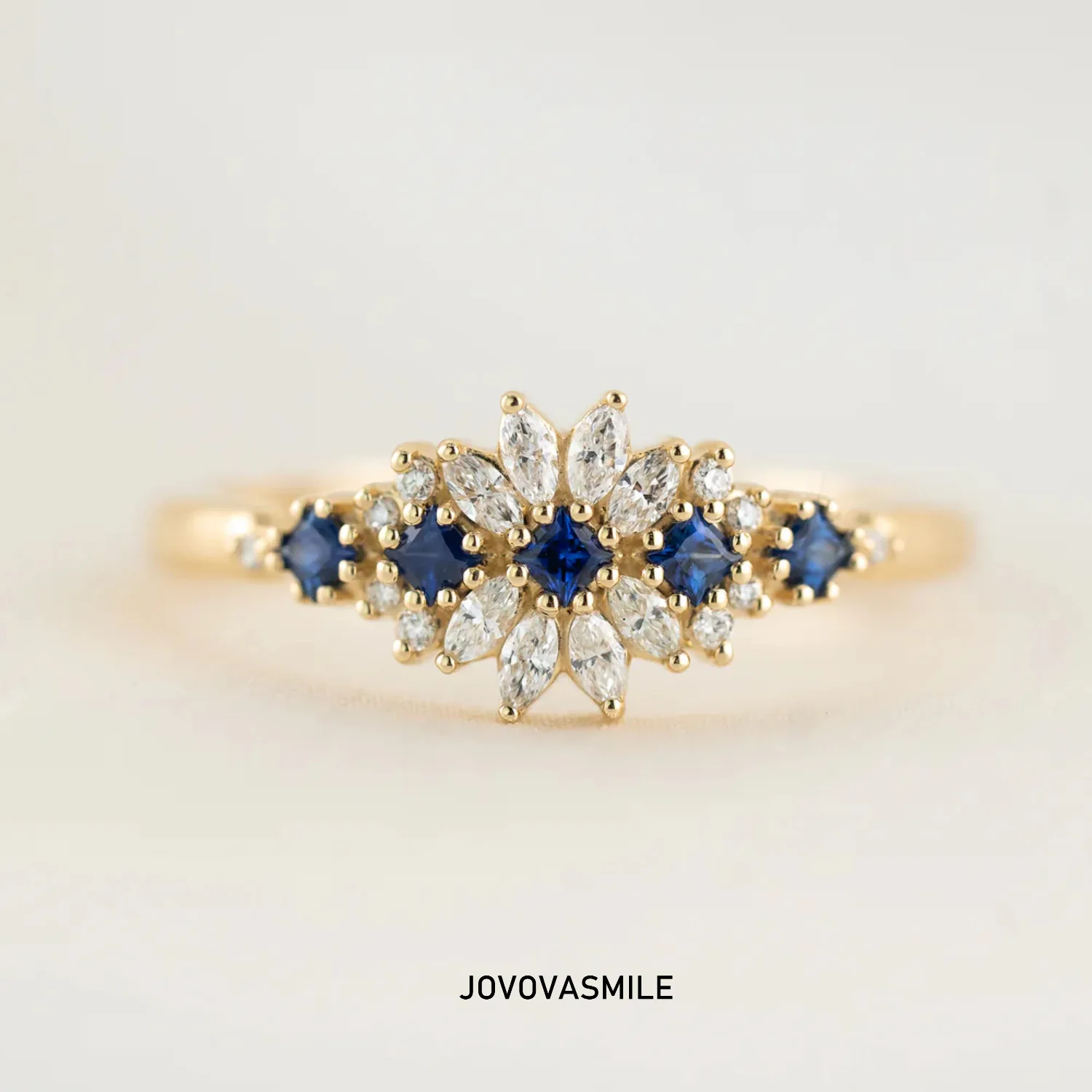 New sapphire with cultivated diamond women's ring, personalized design ring, natural colored treasure light luxury ring
New sapphire with cultivated diamond women's ring, personalized design ring, natural colored treasure light luxury ring