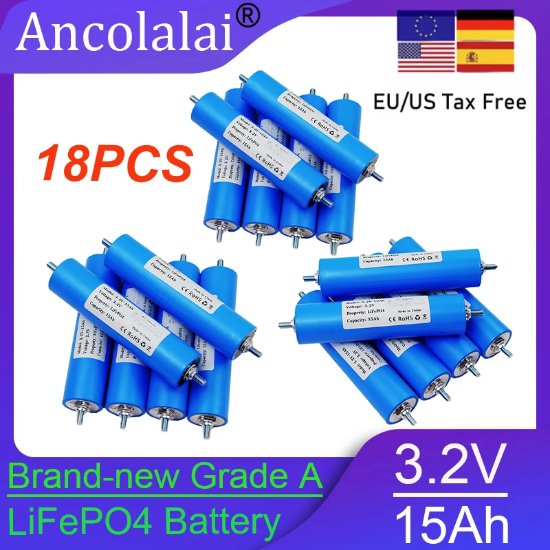 18 шт. C33 3,2 В 15 Ач LiFePO4 аккумулятор DIY4S 12 В 24 В 15000 мАч большой емкости трехколесный велосипед, скутер, инвалидная коляска, тележка для гольфа, солнечный инвертор
18 шт. C33 3,2 В 15 Ач LiFePO4 аккумулятор DIY4S 12 В 24 В 15000 мАч большой емкости трехколесный велосипед, скутер, инвалидная коляска, тележка для гольфа, солнечный инвертор