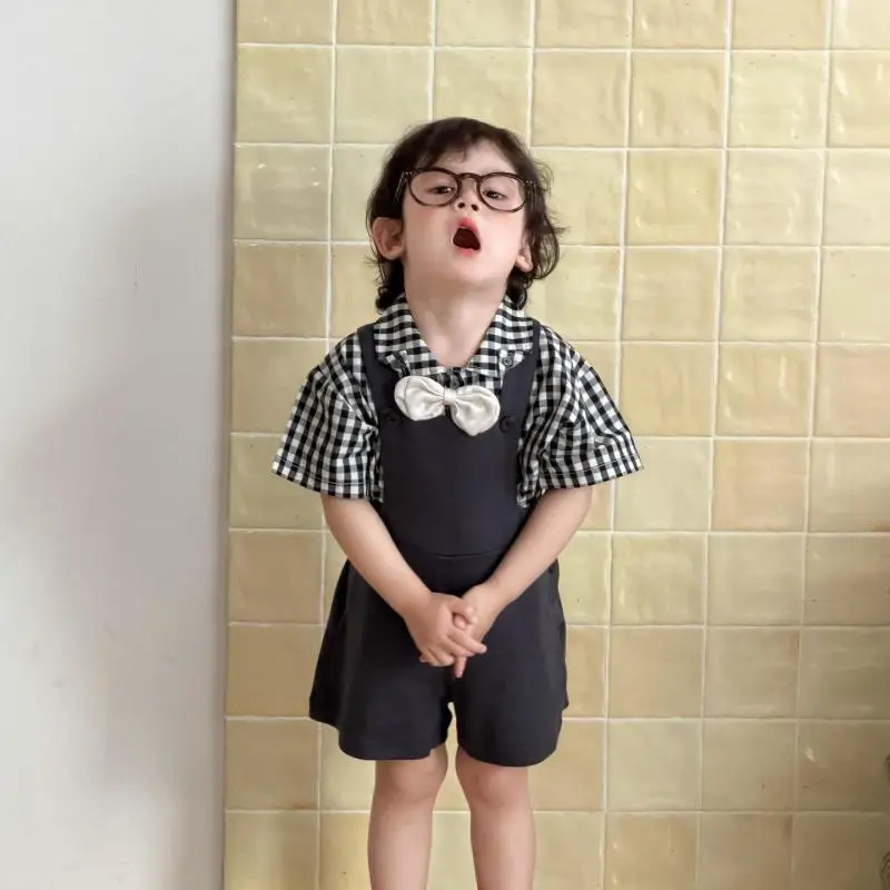 2026 Summer New Baby Short Sleeve Plaid Shirts + Solid Overalls 2pcs Suit Fashion Boys Cotton Casual Clothes Set Toddler Outfits
2026 Summer New Baby Short Sleeve Plaid Shirts + Solid Overalls 2pcs Suit Fashion Boys Cotton Casual Clothes Set Toddler Outfits