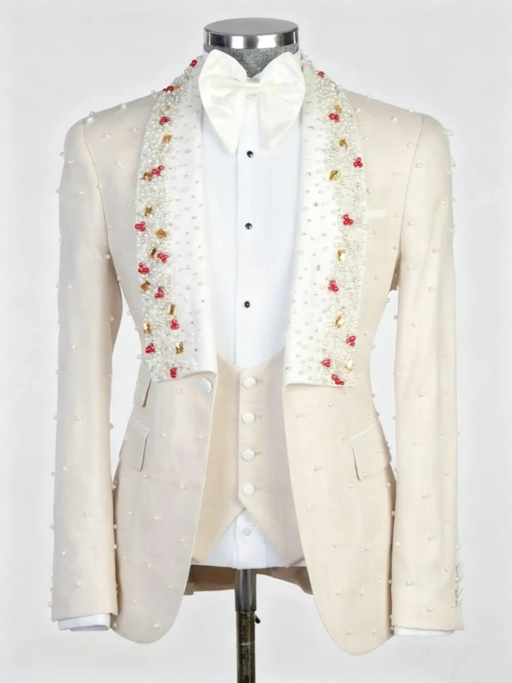 Handsom Mn's Parls Groom Blazr 2 Pics Shawl Lapl Tuxdo Rhinston Bads On Button Coat Customizd Jackt Pants Plus
Handsom Mn's Parls Groom Blazr 2 Pics Shawl Lapl Tuxdo Rhinston Bads On Button Coat Customizd Jackt Pants Plus
