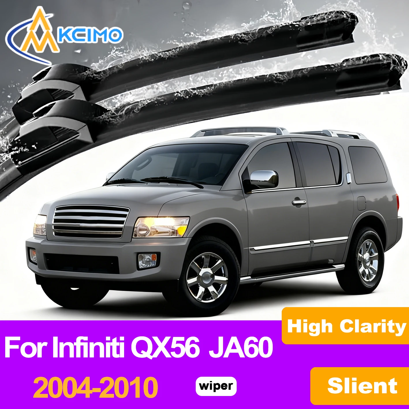 Kcimo 2PCS Exact Fit Front Windshield Wiper Blades For Infiniti QX56 JA60 2004-2010, Quiet & Streak-Free, Easy Installation
Kcimo 2PCS Exact Fit Front Windshield Wiper Blades For Infiniti QX56 JA60 2004-2010, Quiet & Streak-Free, Easy Installation