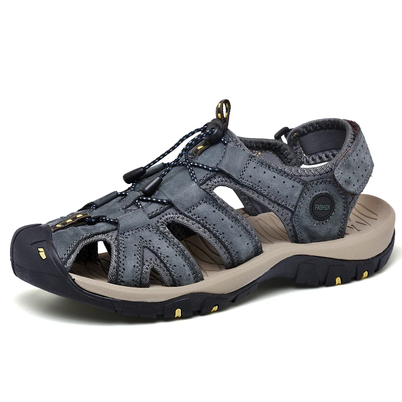 Men Top-Grain Cowhide Closed Toe Outdoor Sandals One-Click Adjustable Lace Large Size 38-48 Non-Slip Hiking Water Sports Sandals
Men Top-Grain Cowhide Closed Toe Outdoor Sandals One-Click Adjustable Lace Large Size 38-48 Non-Slip Hiking Water Sports Sandals