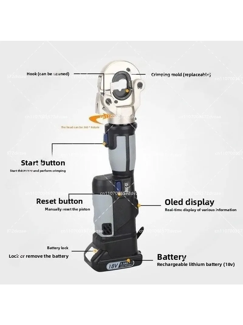 LS-300 Mini Rechargeable Hydraulic Crimper Digital Display Portable Straight Handle Electric Crimp Tool
LS-300 Mini Rechargeable Hydraulic Crimper Digital Display Portable Straight Handle Electric Crimp Tool