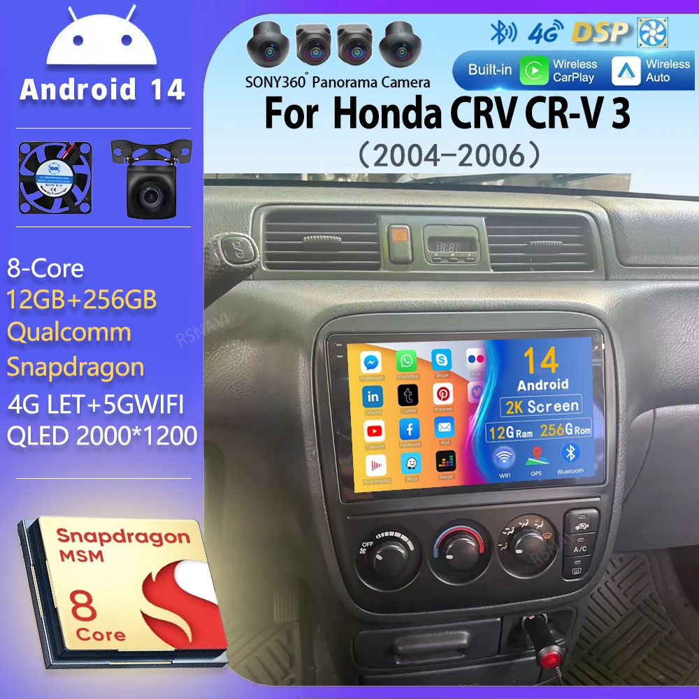 Android 14 wifi+4G Carplay AUTO BT Car Radio For Honda CRV CR-V 3 2004 - 2006 RHD Navigation GPS Video Player Multimedia Stereo
Android 14 wifi+4G Carplay AUTO BT Car Radio For Honda CRV CR-V 3 2004 - 2006 RHD Navigation GPS Video Player Multimedia Stereo