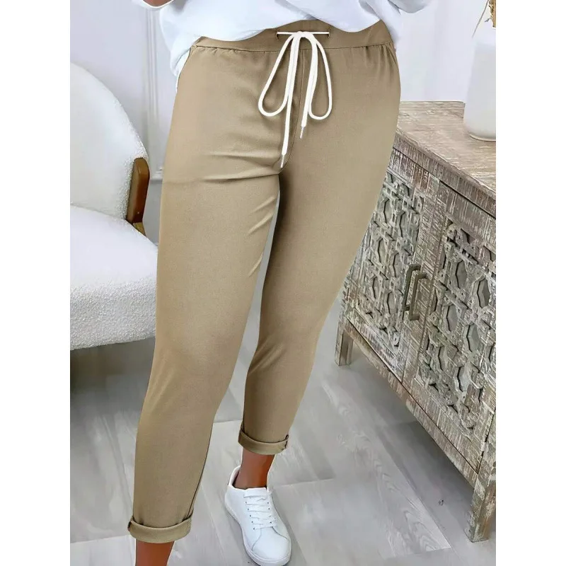 Tie Waist Cuffed Casual Pants Neutral Style Other Material 100% Spring Collection Neutral Fit Drawstring Trousers
Tie Waist Cuffed Casual Pants Neutral Style Other Material 100% Spring Collection Neutral Fit Drawstring Trousers
