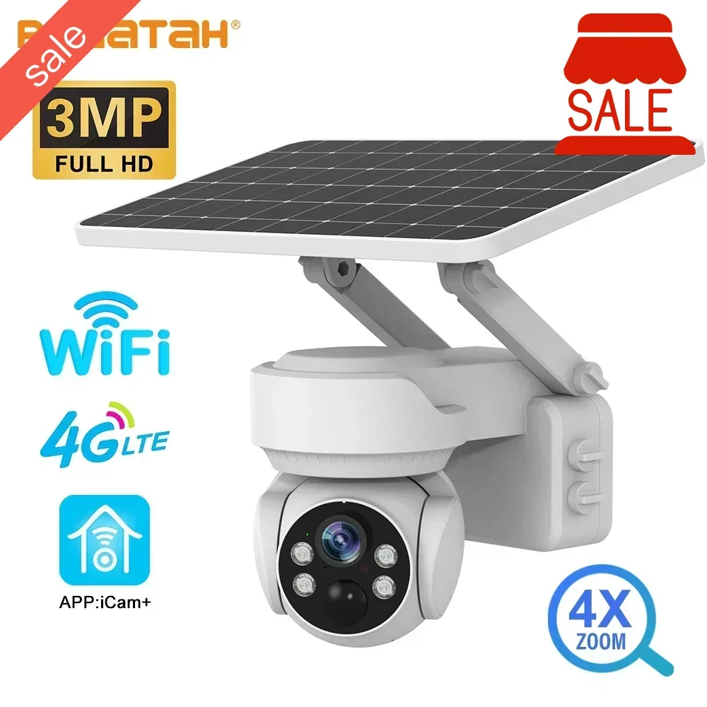 PEGATAH 3MP Wireless Solar Camera WiFi Outdoor 4X Optical Zoom Motion Detection Full Color Night Vision Security IP Cameras
PEGATAH 3MP Wireless Solar Camera WiFi Outdoor 4X Optical Zoom Motion Detection Full Color Night Vision Security IP Cameras