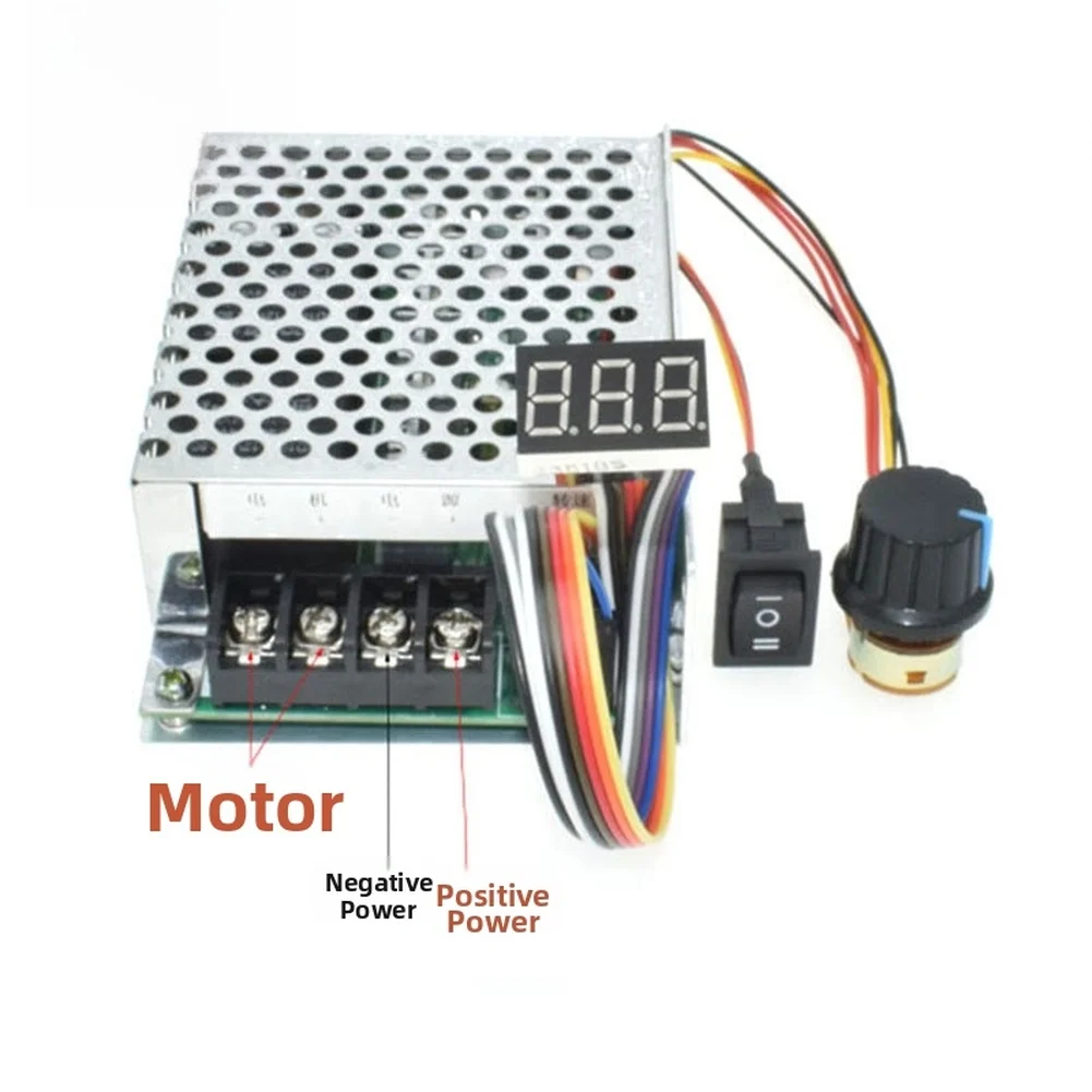 DC Motor Speed Controller 40A with Digital Display and Potentiometer-Based 0-100% Speed Regulation 10-55V Compatible
DC Motor Speed Controller 40A with Digital Display and Potentiometer-Based 0-100% Speed Regulation 10-55V Compatible