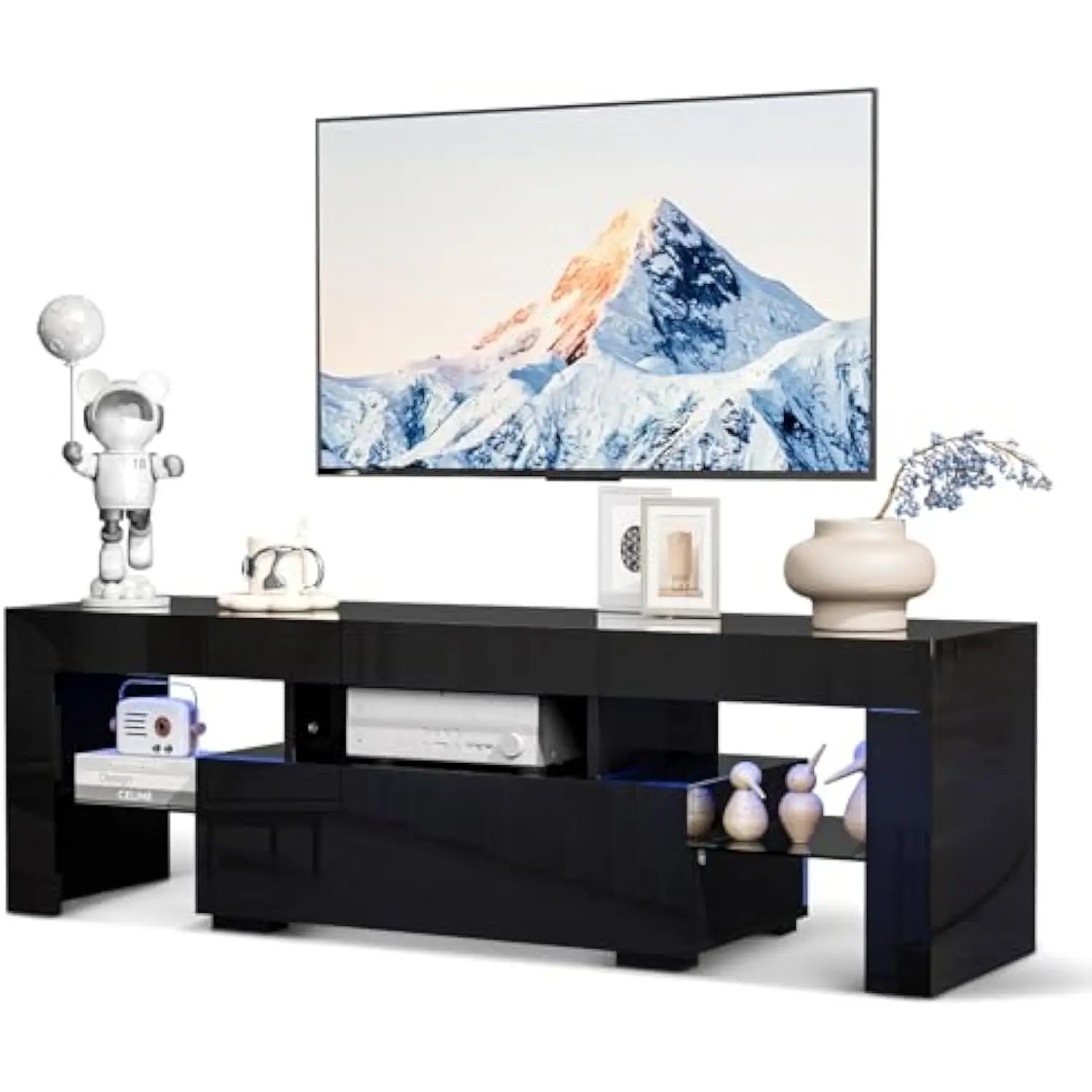 LED TV Stand, 51'' Modern Entertainment Center with LED Lights and Storage for 40/43/50/55 Inch TV (Black, 51'' x 14'' x 16'')
LED TV Stand, 51'' Modern Entertainment Center with LED Lights and Storage for 40/43/50/55 Inch TV (Black, 51'' x 14'' x 16'')