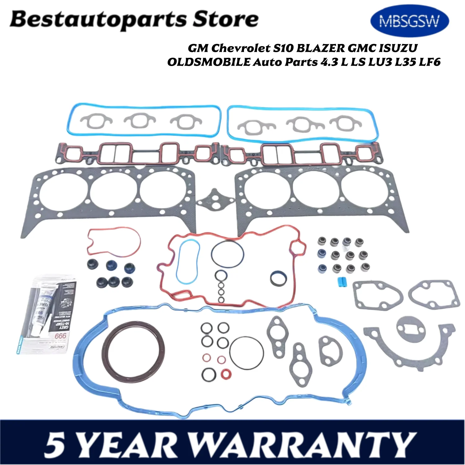 Комплект прокладок головки блока цилиндров двигателя 4,3 л OHV 96-06 для GM Chevrolet S10 BLAZER GMC ISUZU OLDSMOBILE Автозапчасти 4,3 л LS LU3 L35 LF6
Комплект прокладок головки блока цилиндров двигателя 4,3 л OHV 96-06 для GM Chevrolet S10 BLAZER GMC ISUZU OLDSMOBILE Автозапчасти 4,3 л LS LU3 L35 LF6