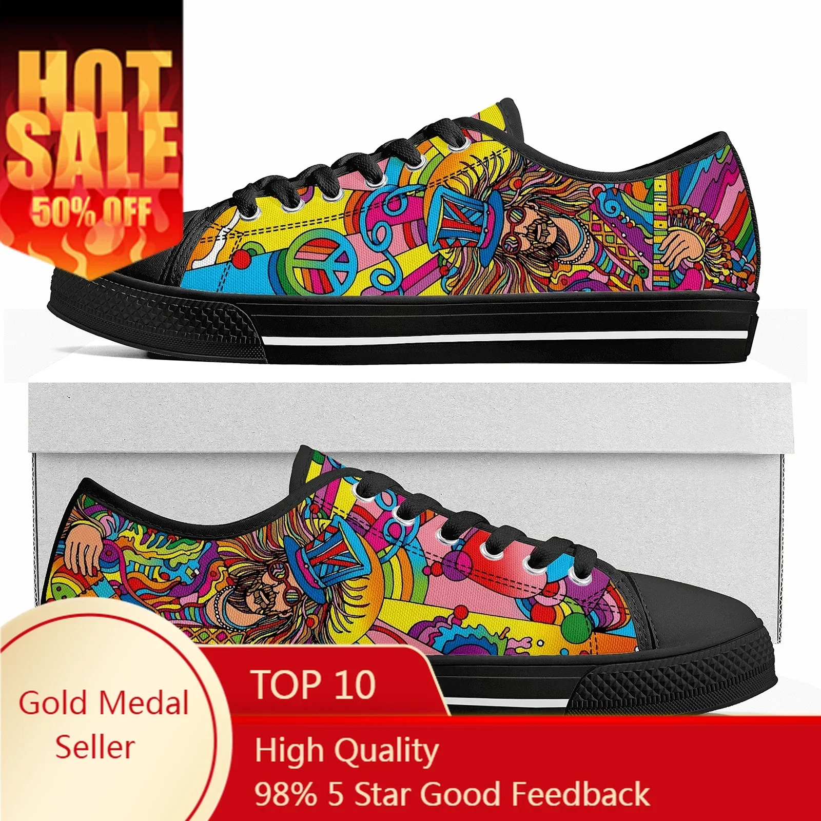 Colorful Guitar Hippie Rock Low Top High Quality Sneakers Mens Womens Teenager Tailor-made Shoe Canvas Sneaker Couple Shoes
Colorful Guitar Hippie Rock Low Top High Quality Sneakers Mens Womens Teenager Tailor-made Shoe Canvas Sneaker Couple Shoes