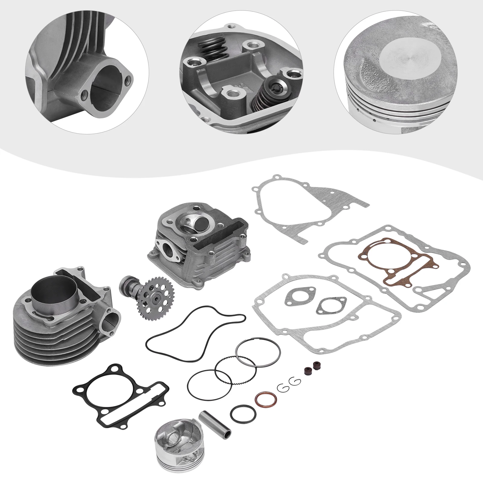 61mm Camshaft Cylinder Piston Head Gasket Kit 170cc Big Bore Cylinder Piston Gasket Kit for Scoote ATV Quad 170CC
61mm Camshaft Cylinder Piston Head Gasket Kit 170cc Big Bore Cylinder Piston Gasket Kit for Scoote ATV Quad 170CC