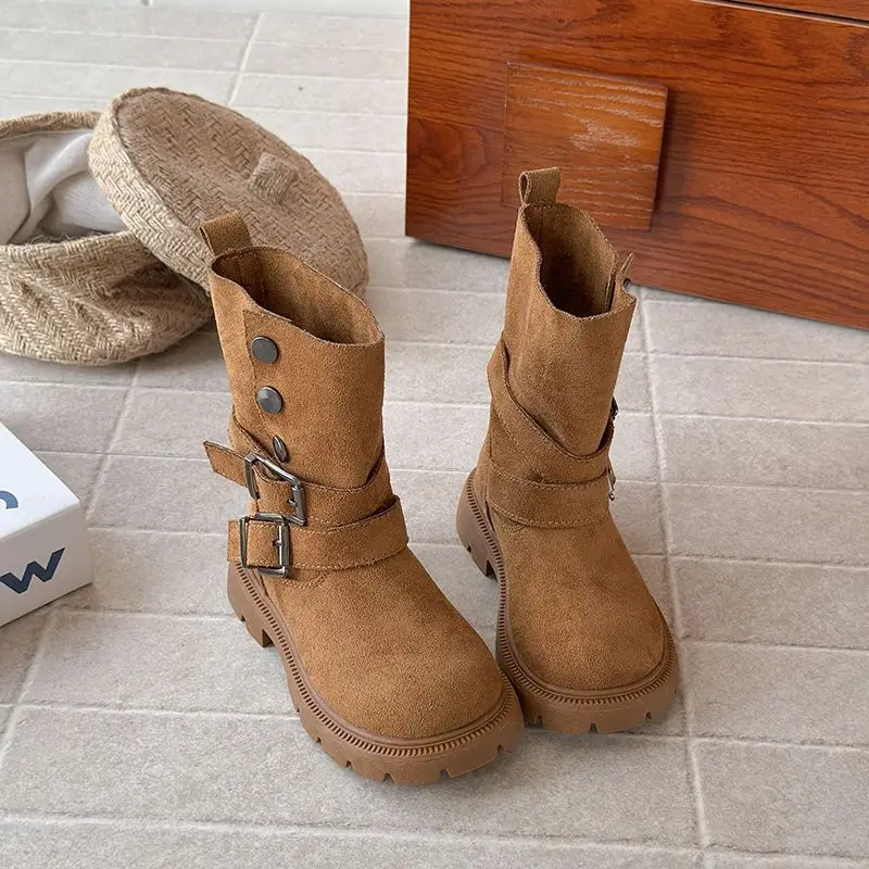 Shoes for Girl 2026 Mid-Calf Girls Boots Platform Modern Boots Women Belt Buckle Square Toe Side Zip Square Heel Shoes Chlidren
Shoes for Girl 2026 Mid-Calf Girls Boots Platform Modern Boots Women Belt Buckle Square Toe Side Zip Square Heel Shoes Chlidren