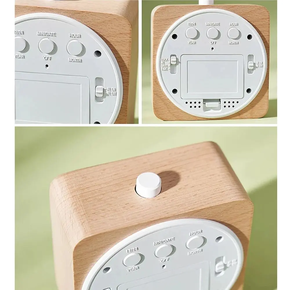 Round/Square Wooden Alarm Clock Silent Nordic Style Multifunctional Electronic Clock with Backlight Date Temperature Display
Round/Square Wooden Alarm Clock Silent Nordic Style Multifunctional Electronic Clock with Backlight Date Temperature Display