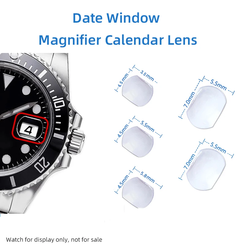 Minerals/ Sapphire Date Window 7.0x5.5mm 4.5x3.5mm 5.5/5.8x4.5 7.5x5.5mm for Tudor/Rolex/Seiko Submariner Square Magnifier Lens
Minerals/ Sapphire Date Window 7.0x5.5mm 4.5x3.5mm 5.5/5.8x4.5 7.5x5.5mm for Tudor/Rolex/Seiko Submariner Square Magnifier Lens