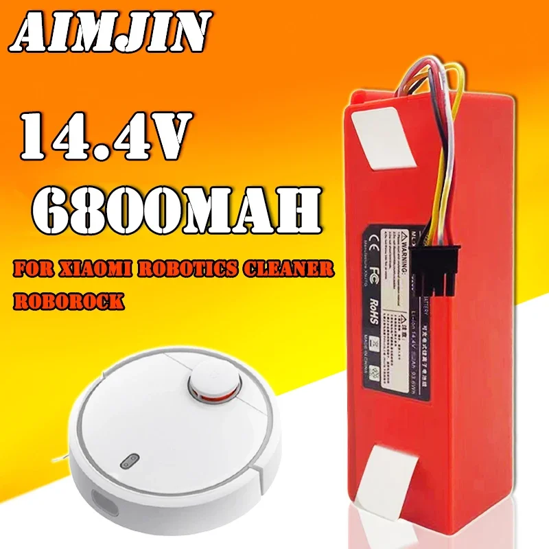 New 2p4s 5200s 14.4V 12800mAh Robotic Vacuum Cleaner Replacement Battery for Xiaomi Roborock S55 S60 S65 S50 S51 S5 MAX S6 Parts
New 2p4s 5200s 14.4V 12800mAh Robotic Vacuum Cleaner Replacement Battery for Xiaomi Roborock S55 S60 S65 S50 S51 S5 MAX S6 Parts