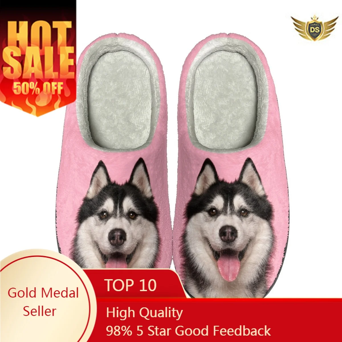 Lovely Husky Design Winter Cozy Footwear Women Flats Indoor Non Slip Slides Dropshipping All-match House Warm Cotton Slippers
Lovely Husky Design Winter Cozy Footwear Women Flats Indoor Non Slip Slides Dropshipping All-match House Warm Cotton Slippers