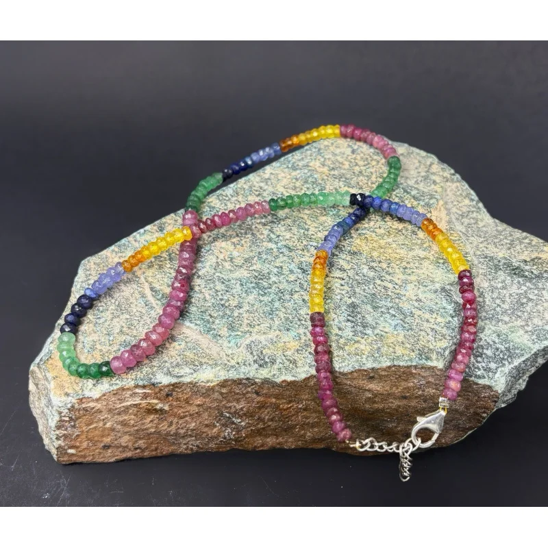 Multi Sapphire Necklace 20” 4–5mm Round Faceted Sterling Silver Clasp
Multi Sapphire Necklace 20” 4–5mm Round Faceted Sterling Silver Clasp