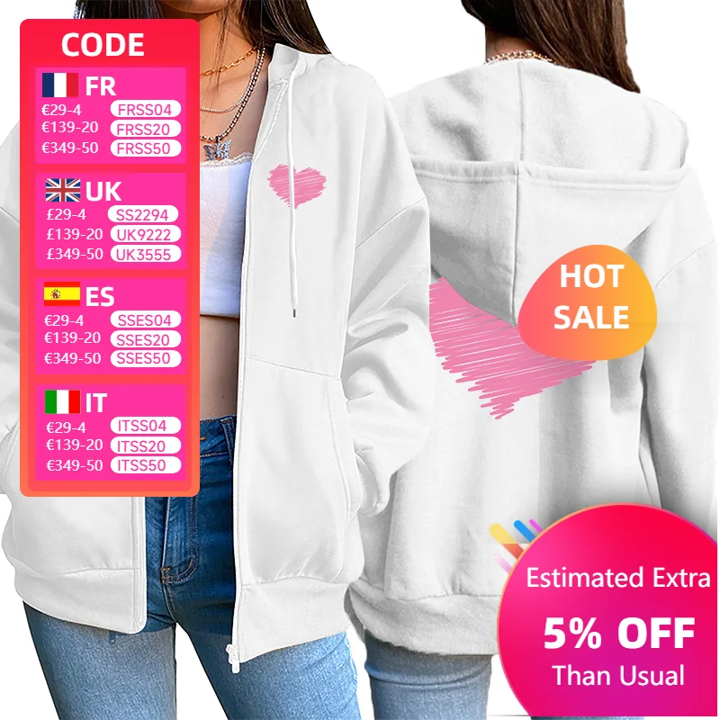 Daily Cardigan Hooded Sweatshirt Fashion Casual Jogging Top Women Zipper Printing Clothing Lady Versatile Sport Coat Comfortable
Daily Cardigan Hooded Sweatshirt Fashion Casual Jogging Top Women Zipper Printing Clothing Lady Versatile Sport Coat Comfortable