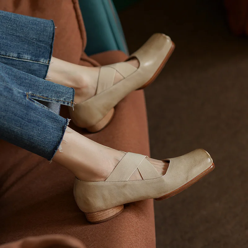 SquareToe French Style Ladies Ballet Shoes Cross-Tied Daily Walk Shoes Woman Cowhide Loafers Slip On Vintage Women Flats Pleated
SquareToe French Style Ladies Ballet Shoes Cross-Tied Daily Walk Shoes Woman Cowhide Loafers Slip On Vintage Women Flats Pleated