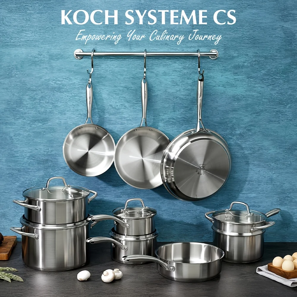 21pcs Stainless Steel Pots And Pans Set, Chef's Classic Cookware Set with Steamer, Compatible with Induction/Electric/Gas, Oven & Dishwasher Safe
21pcs Stainless Steel Pots And Pans Set, Chef's Classic Cookware Set with Steamer, Compatible with Induction/Electric/Gas, Oven & Dishwasher Safe