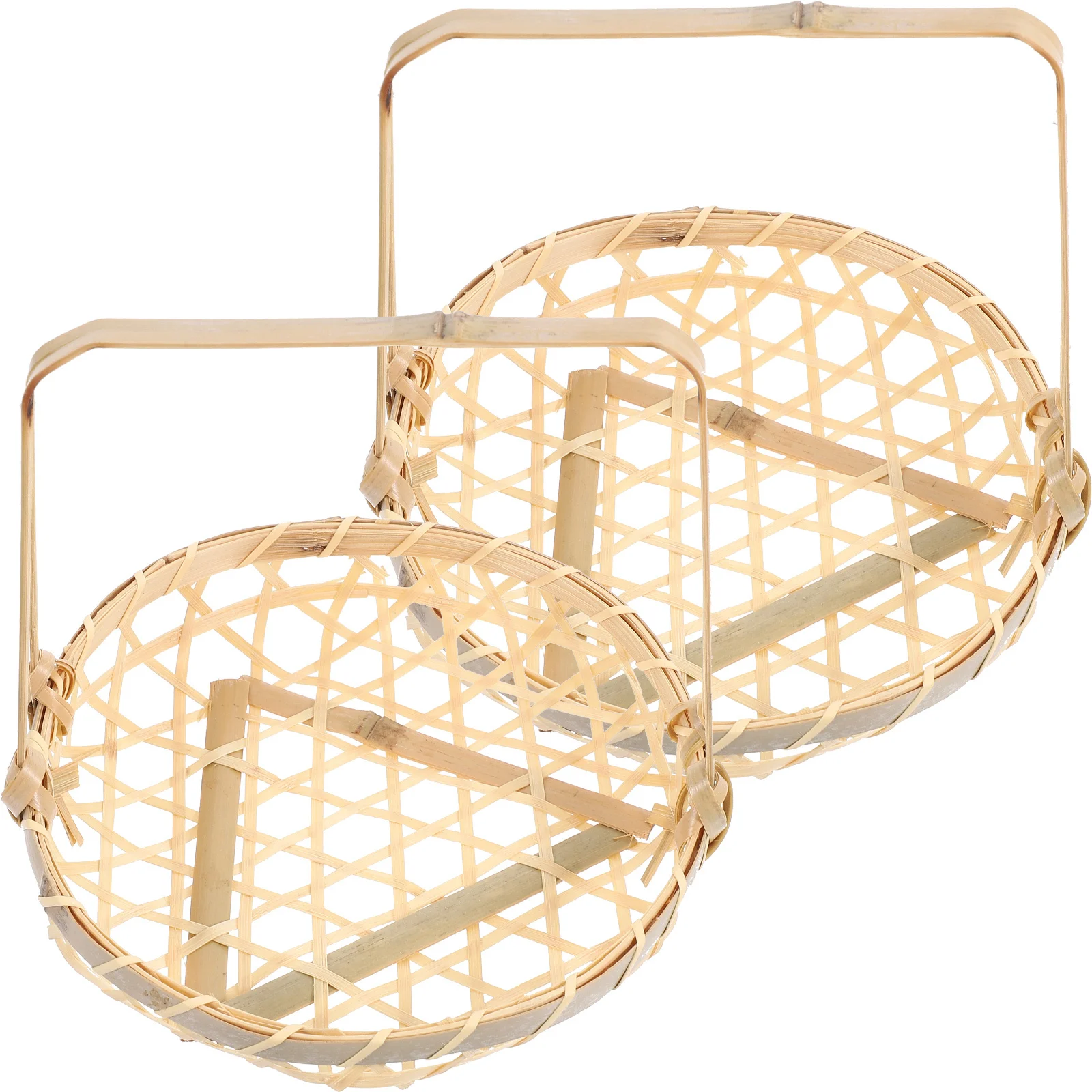 2Pcs Bamboo Fruit Basket Hand-Woven Picnic Container Portable Storage Holder Kitchen Organizer Home Decoration
2Pcs Bamboo Fruit Basket Hand-Woven Picnic Container Portable Storage Holder Kitchen Organizer Home Decoration