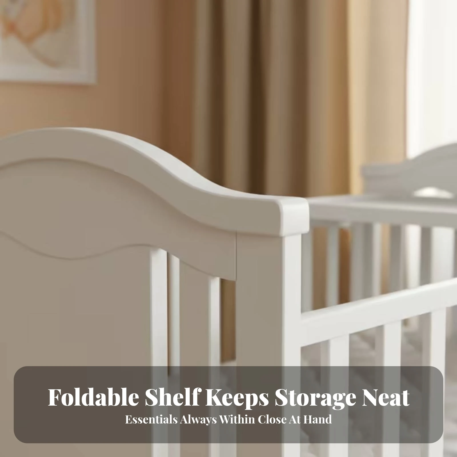 Wooden Baby Crib White Crib on Wheels Nursery Bed Curved Non-Marking Casters
Wooden Baby Crib White Crib on Wheels Nursery Bed Curved Non-Marking Casters