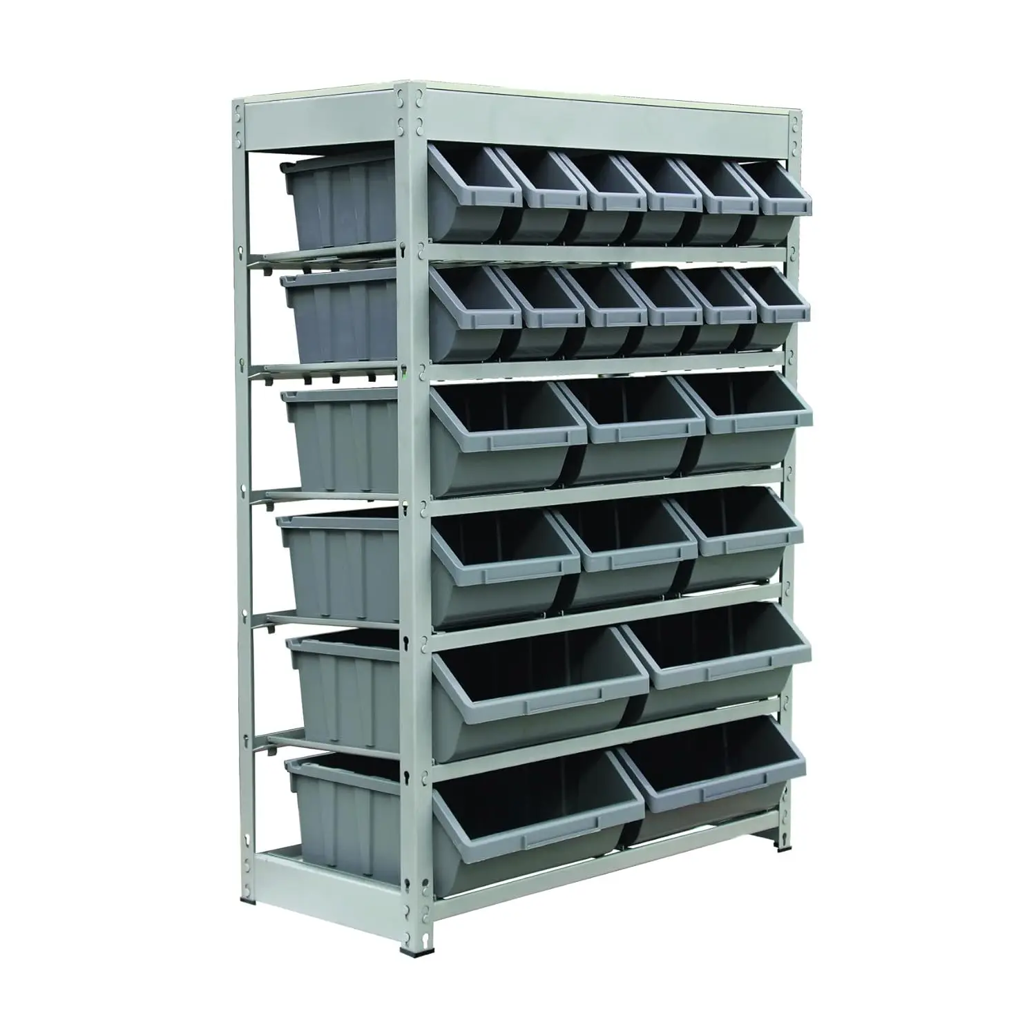 Heavy Duty Steel Storage Rack Organizer Shelving Unit w/ 22 Plastic Bins 6 Tiers Garage Warehouse 48x18x72, Custom
Heavy Duty Steel Storage Rack Organizer Shelving Unit w/ 22 Plastic Bins 6 Tiers Garage Warehouse 48x18x72, Custom