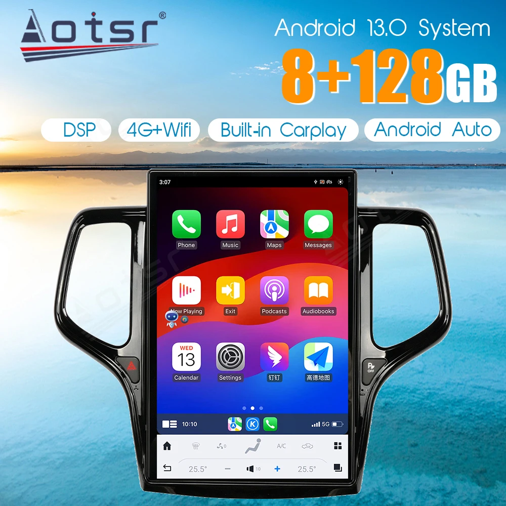 14.4 Inch 8 Core Qualcomm Android Car Multimedia Automotive For Jeep Grand Cherokee 2014~2025 GPS Navi Car Radio DSP Head Unit 
14.4 Inch 8 Core Qualcomm Android Car Multimedia Automotive For Jeep Grand Cherokee 2014~2025 GPS Navi Car Radio DSP Head Unit