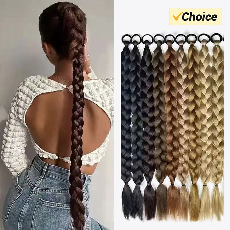 24 Inch Synthetic Long Braided Ponytail Hair Extensions for Women With Elastic Band Hair Accessories
24 Inch Synthetic Long Braided Ponytail Hair Extensions for Women With Elastic Band Hair Accessories