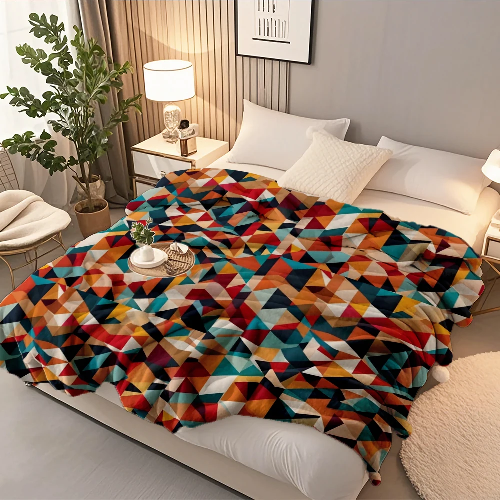 Standard Flannel Cozy Blanket Bb Borsa Bold Geometric Series Bohemian Thermal Blanket Hotel-style Cover Hypoallergenic
Standard Flannel Cozy Blanket Bb Borsa Bold Geometric Series Bohemian Thermal Blanket Hotel-style Cover Hypoallergenic