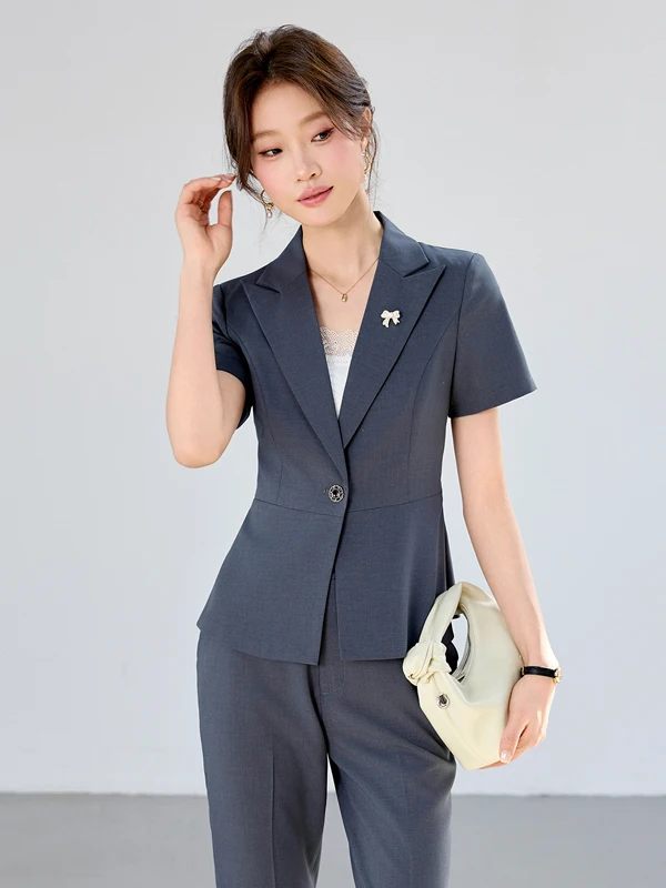 Elegant Professional Suit Set Women's Summer Commute Formal Workwear Slim Fit OL Blouse Jacket Polyester Fiber Short Sleeve
Elegant Professional Suit Set Women's Summer Commute Formal Workwear Slim Fit OL Blouse Jacket Polyester Fiber Short Sleeve