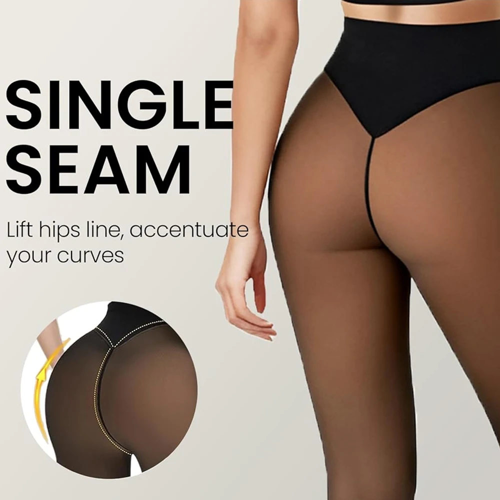 One Seam Fleece Lined Tights Shaping Thermal Leggings Compression Band Translucent Pantyhose Sheer Fleece Leggings Plus Size 9 S248fadecf9bd4a35ac6218480e0ac93fs