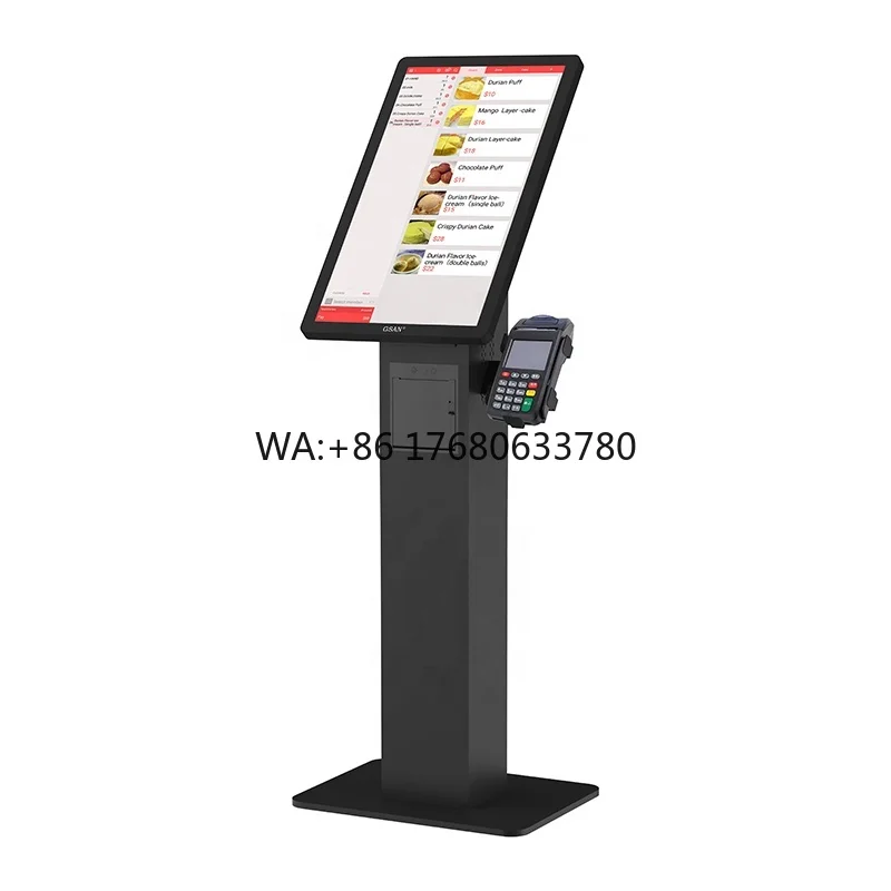 Automatic Touch Fast Food Self Ordering Payment Terminal Ordering Kiosk Restaurant Indoor Floor Standing 21.5"
Automatic Touch Fast Food Self Ordering Payment Terminal Ordering Kiosk Restaurant Indoor Floor Standing 21.5"